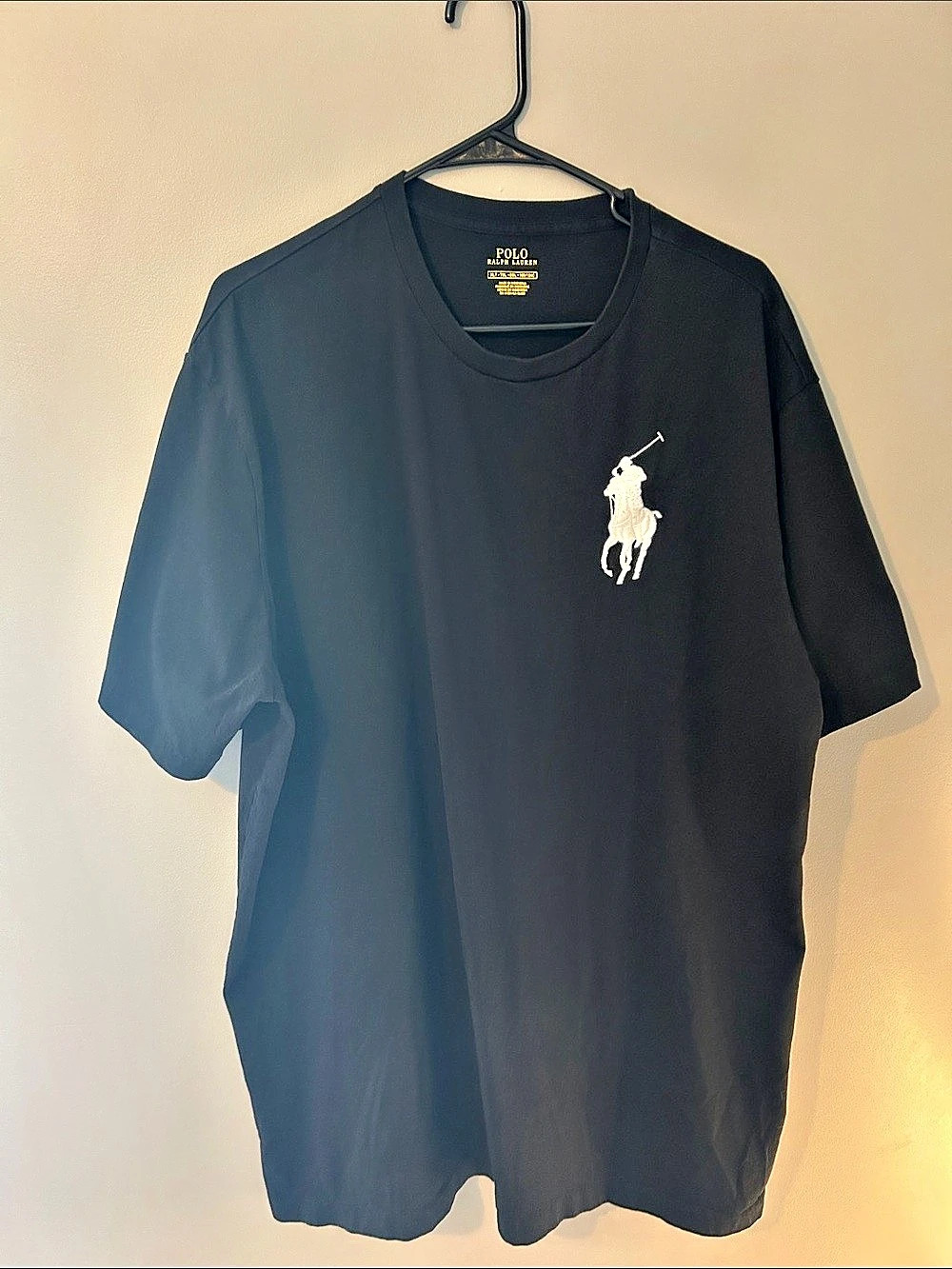Polo Ralph Lauren Custom Slim Fit Big Pony T-Shirt Black XLT
